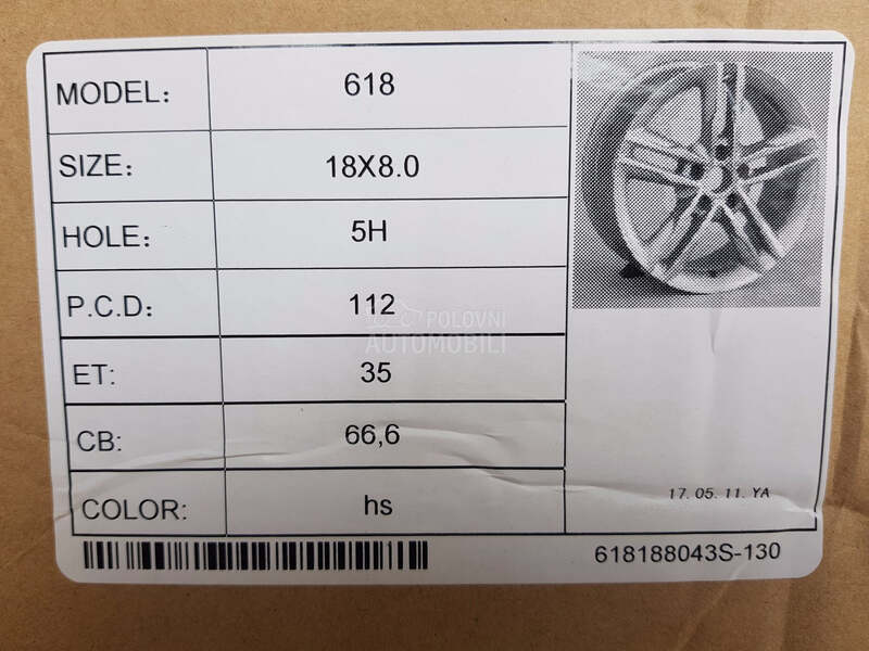 Aluminijumske felne replica 18" 5 x 112