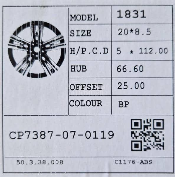 Aluminijumske felne bmw replica 20" 5 x 112