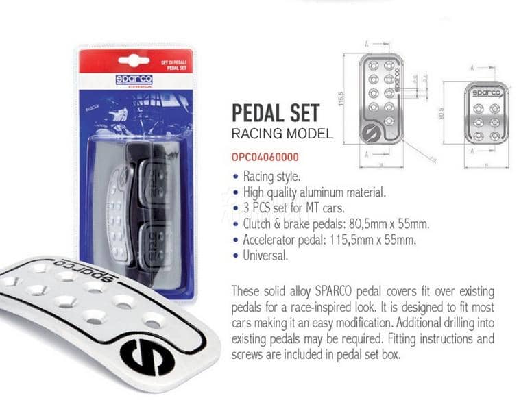 SPARCO SET PEDALA 0406 BK