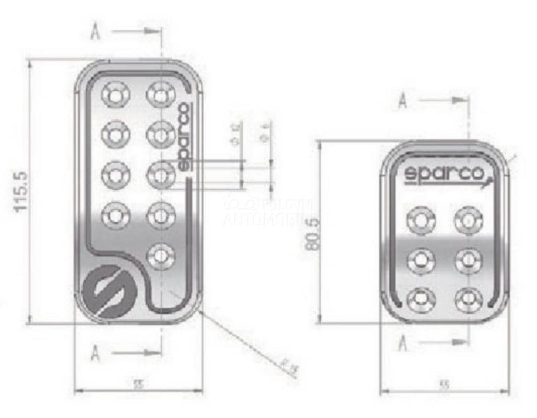 SPARCO SET PEDALA 0406 BK