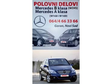 Polovni delovi za Mercedes Benz B Klasa, B 150, B 170 ... od 2005. do 2011. god.