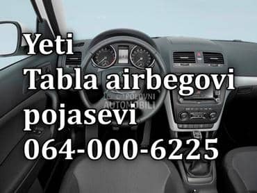 Skoda tabla, pojasevi, airbag za Škoda Yeti