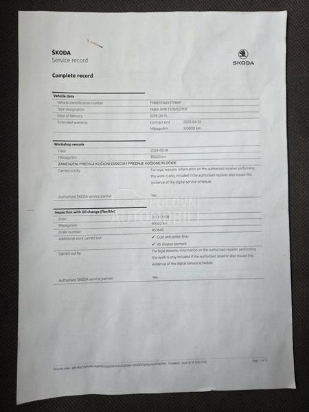 Škoda Fabia 100 000 K M