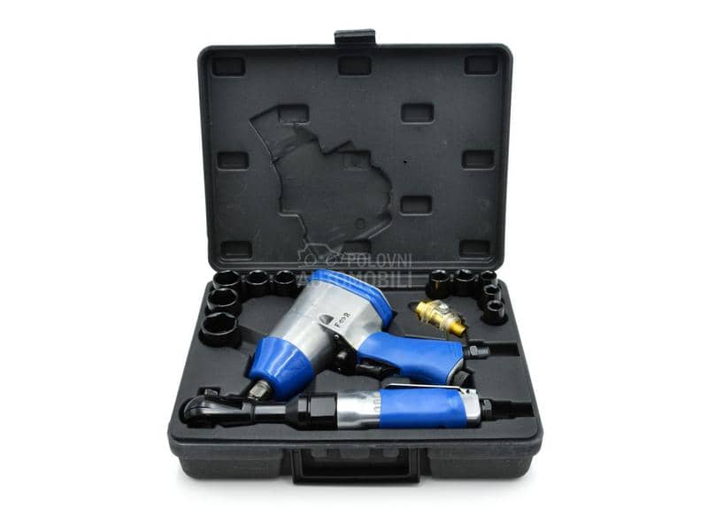 Pneumatski pištolj i racna 1/2 sa gedorama 14 kom