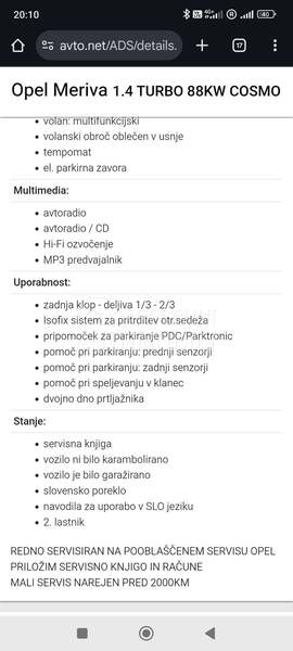 Opel Meriva 1.4 benc