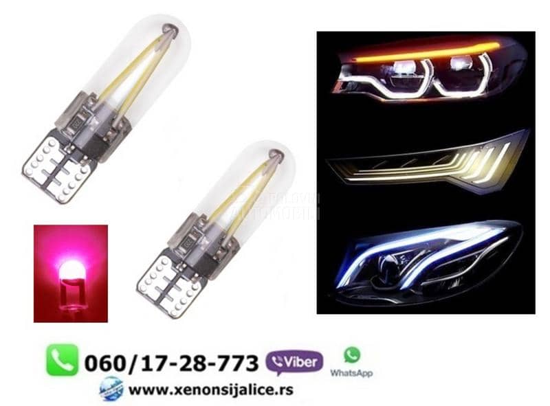 T10 w5w led sijalice roze
