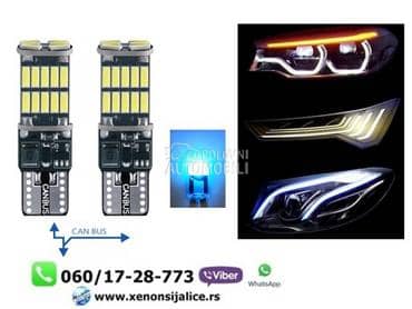 T10 w5w led sijalice kan bus plave  