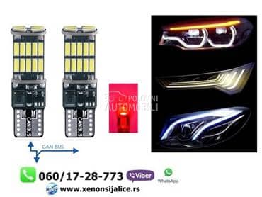 T10 w5w led sijalice kan bus crvene  