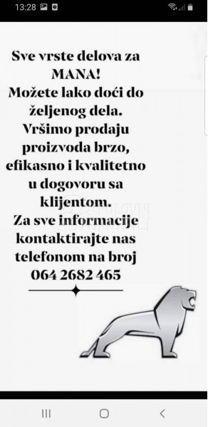 SVI DELOVI ZA MANA I SCANIU