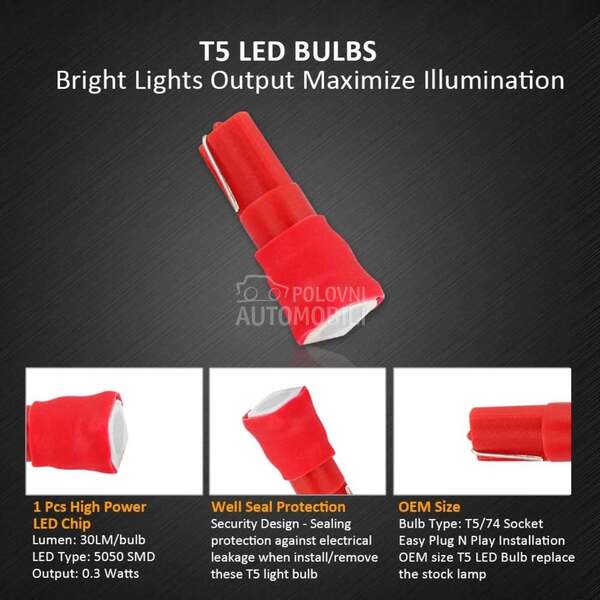 LED SIJALICE T5 CRVENE