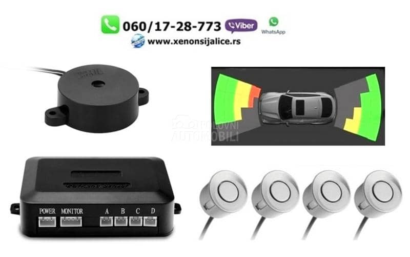Parking senzori android set sivi video prikaz na multimediji