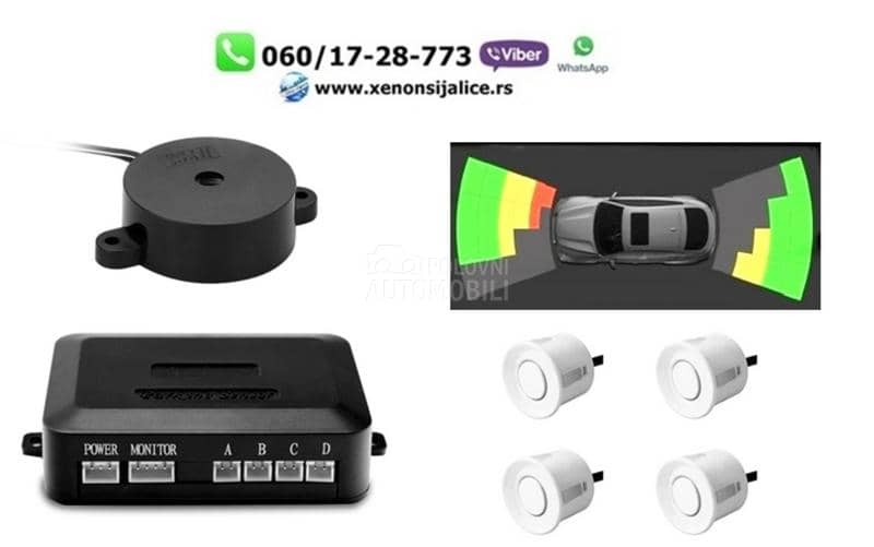 Parking senzori android set beli video prikaz na multimediji