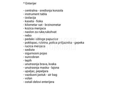 NEBO VOLAN KVAKE TAPACIR SAT za Citroen Xsara Picasso