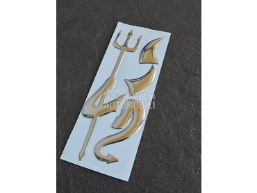 Djavo nalepnica oko znaka NOVO  