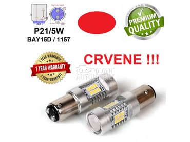 LED SIJALICE P21/5W - BAY15D CRVENE  
