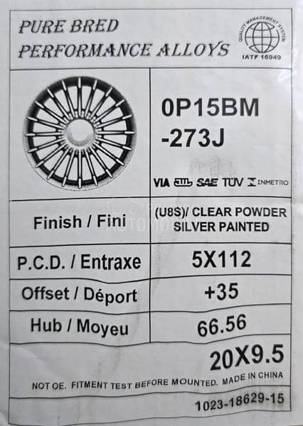 Aluminijumske felne alpina replica 20" 5 x 112