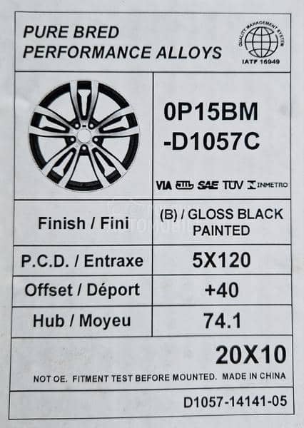Aluminijumske felne replica bmw x5,x6 20" 5 x 120