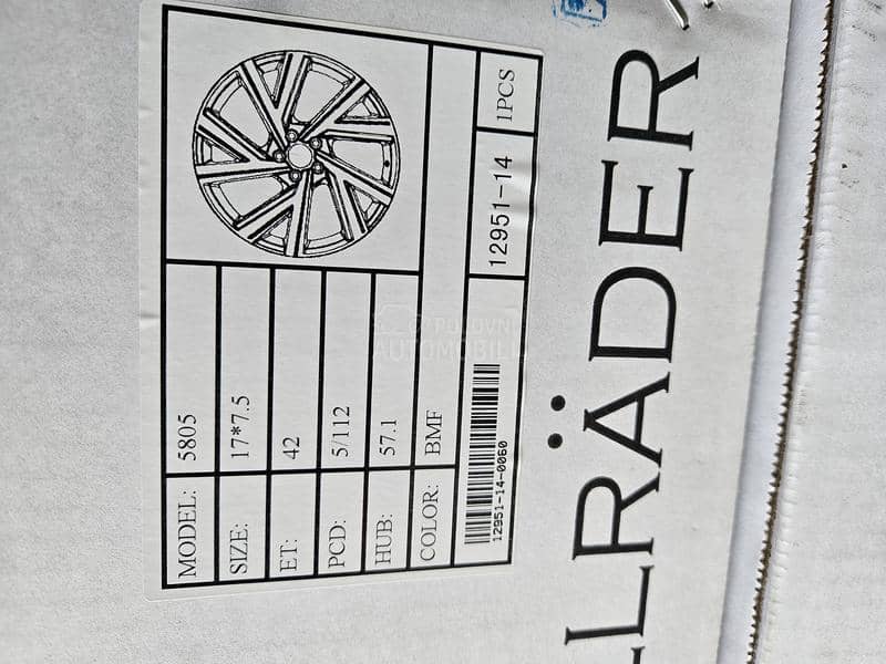 Aluminijumske felne  17" 5 x 112