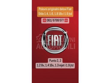 Polovni originalni delovi za Fiat Punto, Stilo od 2002. do 2009. god.