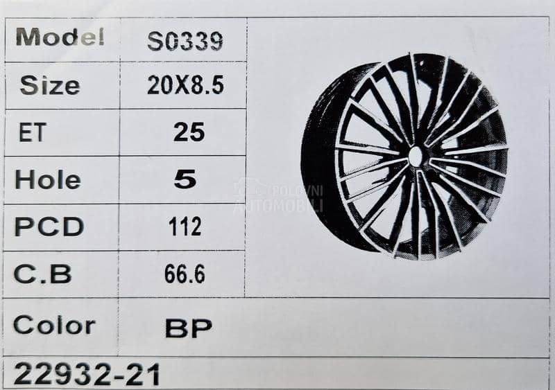 Aluminijumske felne bmw replica 20" 5 x 112