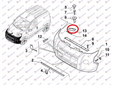 NOSAC PREDNJEG BRANIKA za Fiat Fiorino