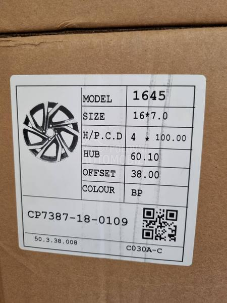 Aluminijumske felne  16" 4 x 100