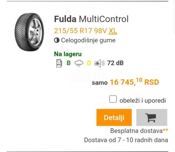 Fulda 215/55 R17 Sve sezone