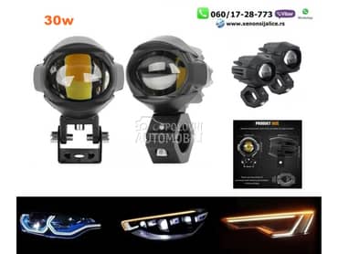 UNIVERZALNI LED FAR ZA MOTORE 30W LED MOTO FAR 7CM X 6CM  