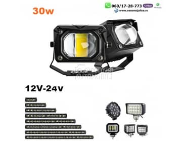 UNIVERZALNI LED FAR ZA MOTORE 30W LED MOTO FAR 7CM X 6CM  