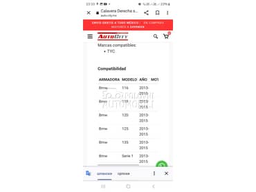 Lampe za BMW 125, 116, 118 ...