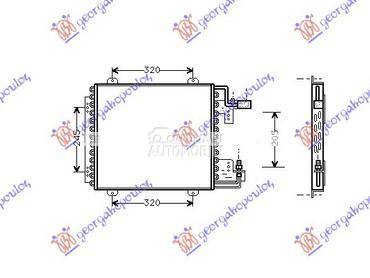 HLADNJAK KLIME (39x380)  EX... za Renault Express od 1995. do 1998. god.