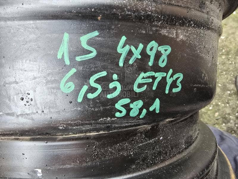 Čelične felne fiat 15" 4 x 98