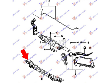 NOSAC HLADNJAKA za Daewoo Nubira od 2003. do 2005. god.
