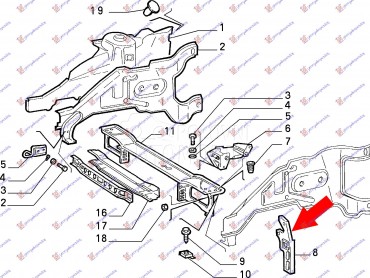 NOSAC PREDNJEG BRANIKA za Alfa Romeo 145 od 1994. do 1999. god.