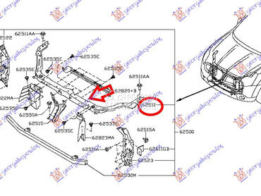 Vezni lim za Nissan Qashqai od 2007. do 2010. god.