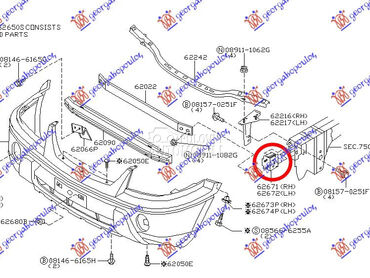 NOSAC PREDNJEG BRANIKA za Nissan X-Trail od 2001. do 2014. god.