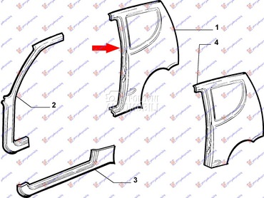 Krilo za Fiat Seicento od 1998. do 2001. god.