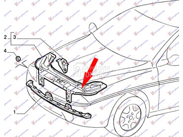 NOSAC HLADNJAKA za Lancia Ypsilon od 1996. do 2003. god.