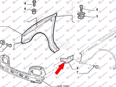 NOSAC PREDNJEG BRANIKA za Fiat Seicento od 2001. do 2006. god.