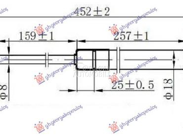 Amortizer haube i gepeka za Hyundai Coupe od 2001. do 2007. god.