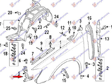 Nosac za Audi A3 od 2016. do 2020. god.