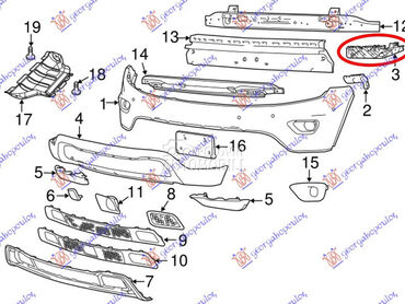 NOSAC PREDNJEG BRANIKA za Jeep Grand Cherokee od 2014. do 2017. god.