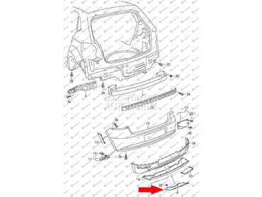 Poklopac kuke  branika za Volkswagen Cross Polo od 2009. do 2017. god.