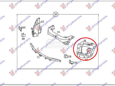 Limeni okvir fara za Mercedes Benz ML Klasa od 1998. do 2005. god.