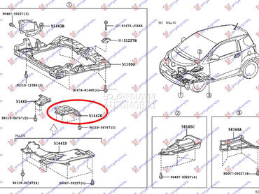 Šuspleh za Toyota iQ od 2009. do 2016. god.