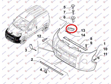 NOSAC PREDNJEG BRANIKA za Peugeot Bipper