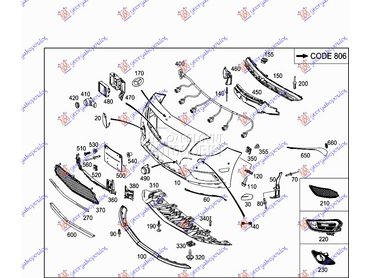 NOSAC PREDNJEG BRANIKA za Mercedes Benz CLA Klasa od 2013. do 2016. god.