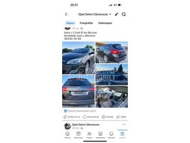 Opel Astra J 2011. god. -  kompletan auto u delovima