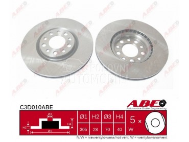 Kočioni disk za Audi 200 od 2011. do 2015. god.