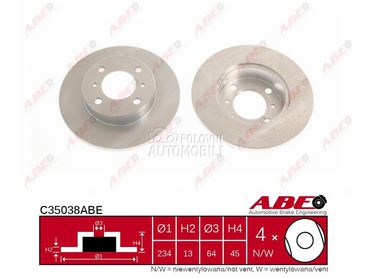 Kočioni disk za Mitsubishi Colt od 1992. do 1996. god.